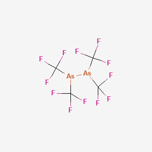 molecular formula C4As2F12 B13424201 Diarsine, tetrakis(trifluoromethyl)- CAS No. 360-56-5