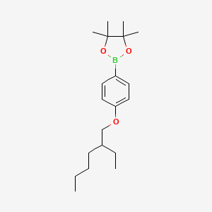 molecular formula C20H33BO3 B1342421 2-[4-(2-Ethyl-hexyloxy)-phenyl]-4,4,5,5-tetramethyl-[1,3,2]dioxaborolane CAS No. 251566-01-5
