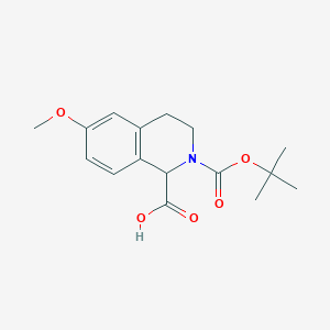 molecular formula C16H21NO5 B1342423 2-(Tert-butoxycarbonyl)-6-methoxy-1,2,3,4-tetrahydroisoquinoline-1-carboxylic acid CAS No. 499139-27-4