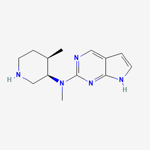 molecular formula C13H19N5 B13424234 N-Methyl-N-(3R,4R)-4-methylpiperidin-3-yl-7-deazapurine-2-amine 