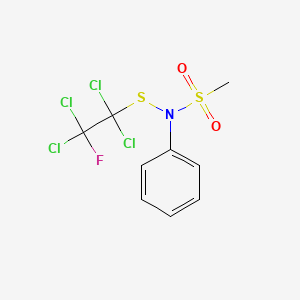 molecular formula C9H8Cl4FNO2S2 B13424314 N-Phenyl-N-((1,1,2,2-tetrachloro-2-fluoroethyl)thio)methanesulphonamide CAS No. 22729-75-5