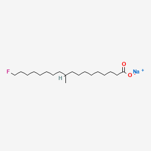 molecular formula C19H36FNaO2 B13424315 Octadecanoic acid, 18-fluoro-10-methyl-, sodium salt CAS No. 462-16-8