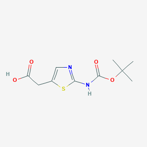 molecular formula C10H14N2O4S B1342432 2-(2-((tert-Butoxycarbonyl)amino)thiazol-5-yl)acetic acid CAS No. 723278-39-5