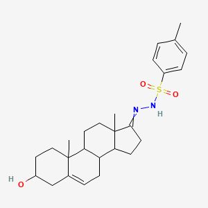 molecular formula C26H36N2O3S B13424344 N-[(E)-[(3S,8R,9S,10R,13S,14S)-3-hydroxy-10,13-dimethyl-1,2,3,4,7,8,9,11,12,14,15,16-dodecahydrocyclopenta[a]phenanthren-17-ylidene]amino]-4-methylbenzenesulfonamide CAS No. 34988-34-6