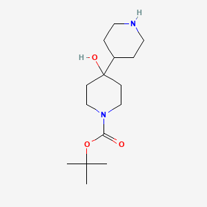 molecular formula C15H28N2O3 B13424362 Tert-butyl4-hydroxy-4-(piperidin-4-yl)piperidine-1-carboxylate 