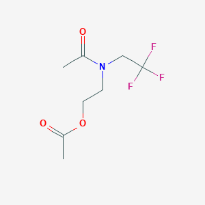 molecular formula C8H12F3NO3 B13424375 N-[2-(Acetyloxy)ethyl]-N-(2,2,2-trifluoroethyl)acetamide CAS No. 402-72-2
