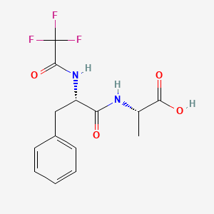 molecular formula C14H15F3N2O4 B13424415 N-Trifluoroacetylphenylalanylalanine CAS No. 3801-77-2