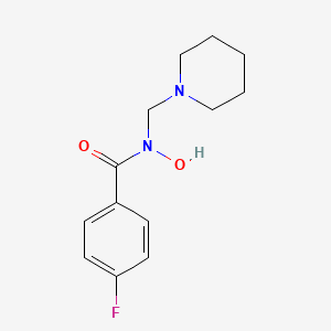 molecular formula C13H17FN2O2 B13424448 Benzohydroxamic acid, 4-fluoro-N-piperidinomethyl- CAS No. 40890-94-6