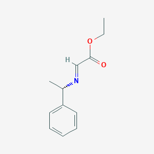 molecular formula C12H15NO2 B13424470 Ethyl L-(alpha-Methylbenzylimino)acetate CAS No. 37662-06-9