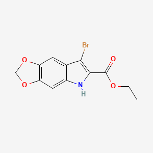 molecular formula C12H10BrNO4 B13424529 Ethyl 7-bromo-5H-[1,3]dioxolo[4,5-f]indole-6-carboxylate 