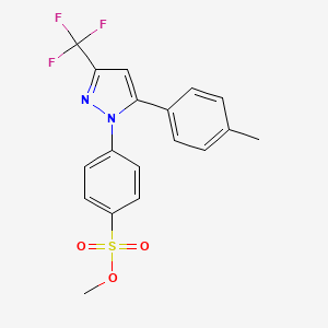 molecular formula C18H15F3N2O3S B13424563 methyl 4-[5-(4-methylphenyl)-3-(trifluoromethyl)pyrazol-1-yl]benzenesulfonate 