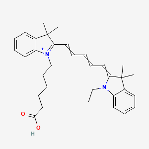 molecular formula C33H41N2O2+ B13424611 Didesulfo Cyanine 5 Monofunctional Hexanoic Acid Dye 