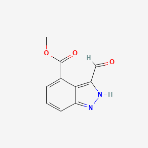molecular formula C10H8N2O3 B1342466 Methyl 3-formyl-1H-indazole-4-carboxylate CAS No. 433728-79-1