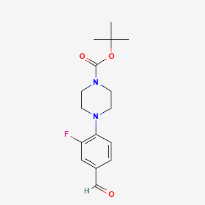 molecular formula C16H21FN2O3 B1342471 4-(4-Boc-piperazino-1-yl)-3-fluorobenzaldehyde CAS No. 501126-37-0