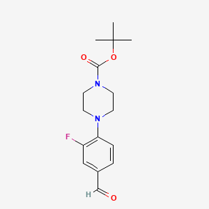 molecular formula C16H21FN2O3 B1342471 Tert-butyl 4-(2-fluoro-4-formylphenyl)piperazine-1-carboxylate CAS No. 501126-37-0