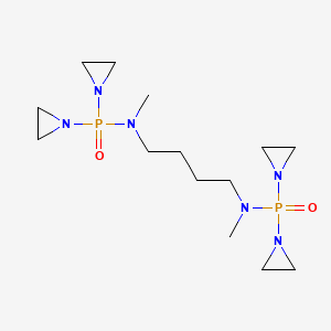 molecular formula C14H30N6O2P2 B13424779 N,N'-bis[bis(aziridin-1-yl)phosphoryl]-N,N'-dimethylbutane-1,4-diamine CAS No. 31719-37-6
