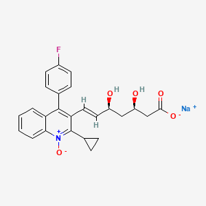 molecular formula C25H23FNNaO5 B13424911 sodium;(E,3R,5S)-7-[2-cyclopropyl-4-(4-fluorophenyl)-1-oxidoquinolin-1-ium-3-yl]-3,5-dihydroxyhept-6-enoate 