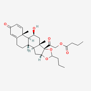 molecular formula C29H40O7 B13425018 Budesonide 21-Butanoate 