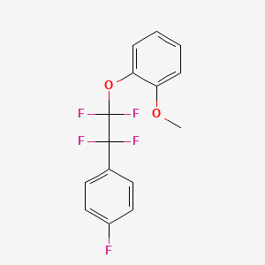 molecular formula C15H11F5O2 B13425023 1-Fluoro-4-[1,1,2,2-tetrafluoro-2-(2-methoxyphenoxy)ethyl]benzene 