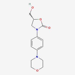 molecular formula C14H18N2O4 B13425036 (R)-5-(hydroxymethyl)-3-(4-morpholinophenyl)oxazolidin-2-one CAS No. 264601-17-4
