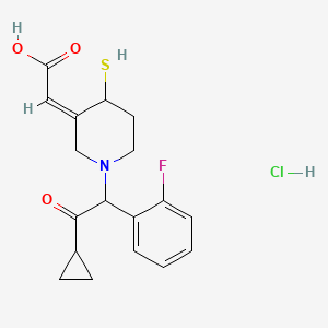 molecular formula C18H21ClFNO3S B13425045 (2Z)-2-[1-[2-cyclopropyl-1-(2-fluorophenyl)-2-oxoethyl]-4-sulfanylpiperidin-3-ylidene]acetic acid;hydrochloride 