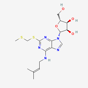 molecular formula C17H25N5O4S2 B13425086 2-Methylthiomethylenethio-N6-isopentenyl-adenosine 