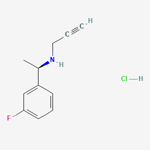 molecular formula C11H13ClFN B13425091 N-[(1R)-1-(3-fluorophenyl)ethyl]prop-2-yn-1-amine;hydrochloride 