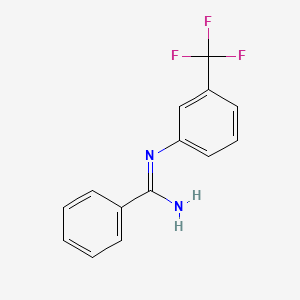 molecular formula C14H11F3N2 B13425097 N-(alpha,alpha,alpha-Trifluoro-m-tolyl)benzamidine CAS No. 23557-76-8