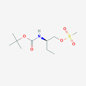 molecular formula C10H21NO5S B134251 Methanesulfonic acid (R)-2-tert-butoxycarbonylamino-butyl ester CAS No. 474645-98-2