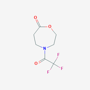 molecular formula C7H8F3NO3 B13425204 4-(Trifluoroacetyl)-1,4-oxazepan-7-one CAS No. 286432-58-4