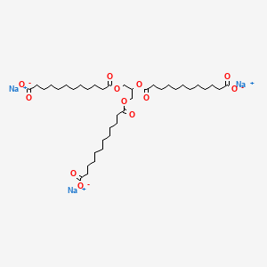 molecular formula C39H65Na3O12 B13425270 Trisodium;12-[2,3-bis(11-carboxylatoundecanoyloxy)propoxy]-12-oxododecanoate 