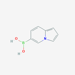 molecular formula C8H8BNO2 B13425300 Indolizin-6-ylboronic acid 