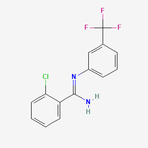 molecular formula C14H10ClF3N2 B13425325 o-Chloro-N-(alpha,alpha,alpha-trifluoro-m-tolyl)benzamidine CAS No. 23573-57-1