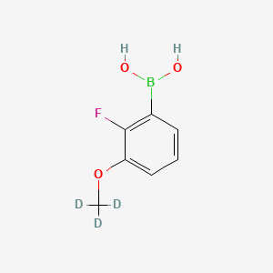 molecular formula C7H8BFO3 B13425361 B-[2-Fluoro-3-(methoxy-d3)phenyl]boronic Acid 