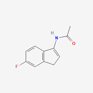 molecular formula C11H10FNO B13425387 N-(5-fluoro-3H-inden-1-yl)acetamide 