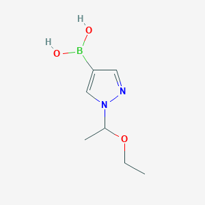 molecular formula C7H13BN2O3 B13425622 1-(1-Ethoxyethyl)pyrazole-4-boronic Acid 