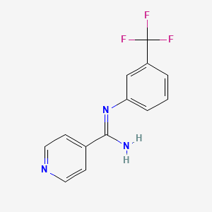 molecular formula C13H10F3N3 B13425695 N'-[3-(trifluoromethyl)phenyl]pyridine-4-carboximidamide CAS No. 23565-12-0