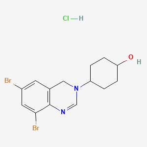 molecular formula C14H17Br2ClN2O B13425701 trans-4-(6,8-Dibromoquinazolin-3(4H)-yl)cyclohexanol Hydrochloride 