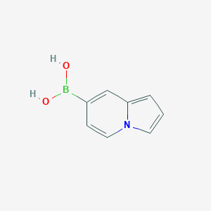 molecular formula C8H8BNO2 B13425798 Indolizin-7-ylboronic acid 