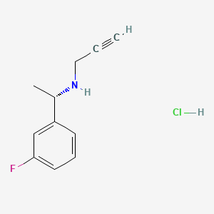 molecular formula C11H13ClFN B13425804 N-[(1S)-1-(3-fluorophenyl)ethyl]prop-2-yn-1-amine;hydrochloride 