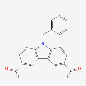 molecular formula C21H15NO2 B1342596 9-Benzylcarbazole-3,6-dicarboxaldehyde CAS No. 200698-05-1