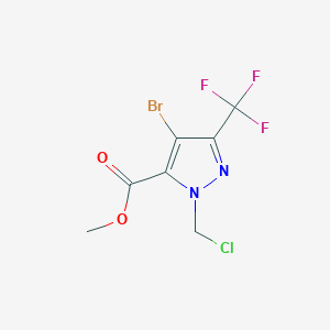 molecular formula C7H5BrClF3N2O2 B13426010 methyl 4-bromo-1-(chloromethyl)-3-(trifluoromethyl)-1H-pyrazole-5-carboxylate 