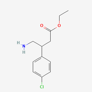 molecular formula C12H16ClNO2 B13426011 Ethyl 4-amino-3-(4-chlorophenyl)butanoate 