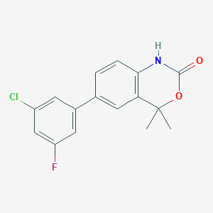 molecular formula C16H13ClFNO2 B13426045 6-(3-Chloro-5-fluorophenyl)-4,4-dimethyl-1H-benzo[D][1,3]oxazin-2(4H)-one CAS No. 304854-09-9