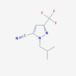 molecular formula C9H10F3N3 B13426065 1-isobutyl-3-(trifluoromethyl)-1H-pyrazole-5-carbonitrile 