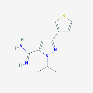 molecular formula C11H14N4S B13426080 1-isopropyl-3-(thiophen-3-yl)-1H-pyrazole-5-carboximidamide 