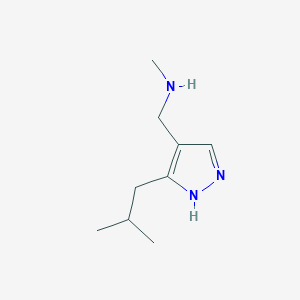 molecular formula C9H17N3 B13426094 1-(3-isobutyl-1H-pyrazol-4-yl)-N-methylmethanamine 