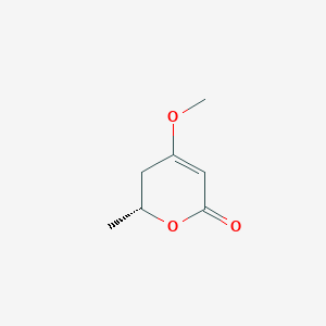 molecular formula C7H10O3 B13426243 (R)-5,6-Dihydro-4-methoxy-6-methyl-2H-pyran-2-one 