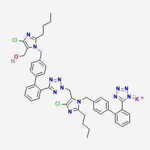molecular formula C44H43Cl2KN12O B13426249 N2-Losartanyl-losartan (Losartan Impurity) Potassium Salt 