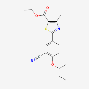 molecular formula C18H20N2O3S B13426422 Febuxostat 2-Butyl Isomer Ethyl Ester 